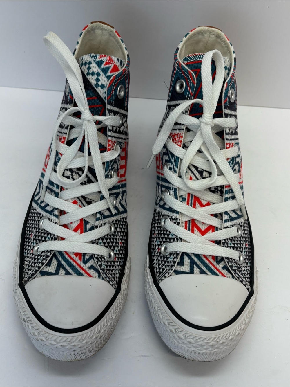Converse Shoes M 6/W 8 Tribal Chevron Leather Chuck High Top Festival Geometric - Picture 3 of 9